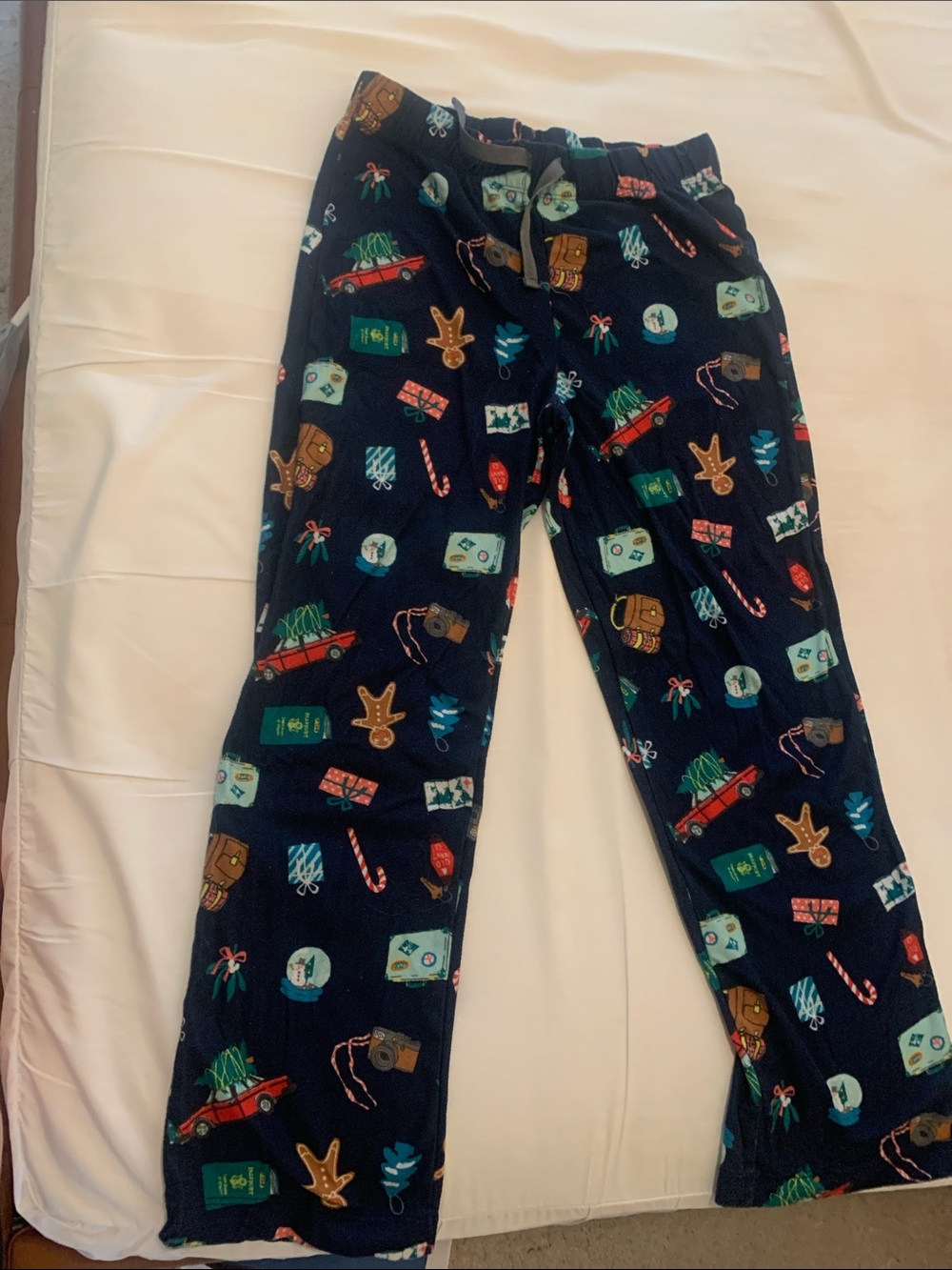Old Navy Navy Blue Holiday Motif Kids Pajama Pants
